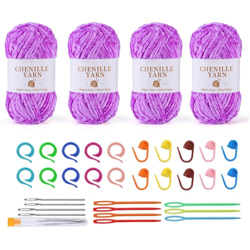 Thewasc 4PCS Baumwollhäkchengarn Mit Strick Accecsories Für Anfänger Weiche Babydecke Garn Zum Häkeln Von Deckenpullover Thewasc 4PCS Baumwollhäkchengarn Mit Strick Accecsories Für Anfänger Weiche Babydecke Garn Zum Häkeln Von Deckenpullover von Thewasc