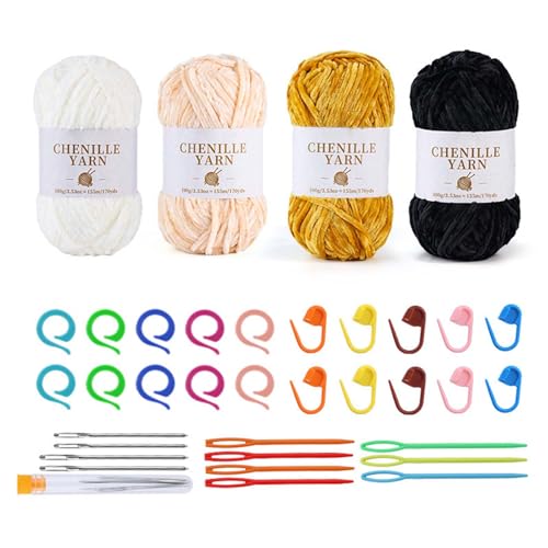 Thewasc 4PCS Baumwollhäkchengarn Mit Strick Accecsories Für Anfänger Weiche Babydecke Garn Zum Häkeln Von Deckenpullover Thewasc 4PCS Baumwollhäkchengarn Mit Strick Accecsories Für Anfänger Weiche Babydecke Garn Zum Häkeln Von Deckenpullover von Thewasc