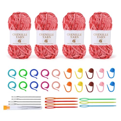 Thewasc 4PCS Baumwollhäkchengarn Mit Strick Accecsories Für Anfänger Weiche Babydecke Garn Zum Häkeln Von Deckenpullover Thewasc 4PCS Baumwollhäkchengarn Mit Strick Accecsories Für Anfänger Weiche Babydecke Garn Zum Häkeln Von Deckenpullover von Thewasc