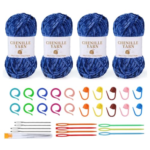 Thewasc 4PCS Baumwollhäkchengarn Mit Strick Accecsories Für Anfänger Weiche Babydecke Garn Zum Häkeln Von Deckenpullover Thewasc 4PCS Baumwollhäkchengarn Mit Strick Accecsories Für Anfänger Weiche Babydecke Garn Zum Häkeln Von Deckenpullover von Thewasc