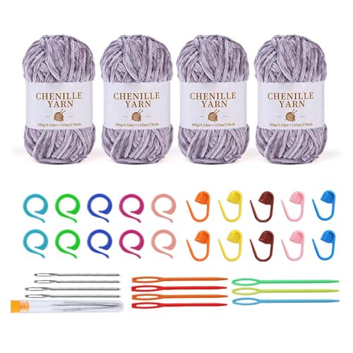 Thewasc 4PCS Baumwollhäkchengarn Mit Strick Accecsories Für Anfänger Weiche Babydecke Garn Zum Häkeln Von Deckenpullover Thewasc 4PCS Baumwollhäkchengarn Mit Strick Accecsories Für Anfänger Weiche Babydecke Garn Zum Häkeln Von Deckenpullover von Thewasc