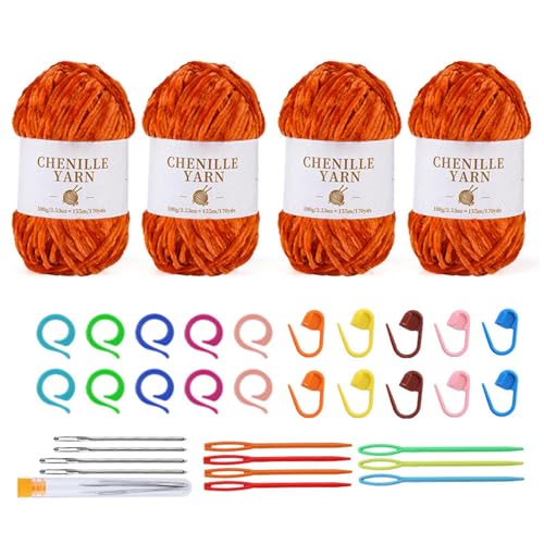 Thewasc 4PCS Baumwollhäkchengarn Mit Strick Accecsories Für Anfänger Weiche Babydecke Garn Zum Häkeln Von Deckenpullover Thewasc 4PCS Baumwollhäkchengarn Mit Strick Accecsories Für Anfänger Weiche Babydecke Garn Zum Häkeln Von Deckenpullover von Thewasc