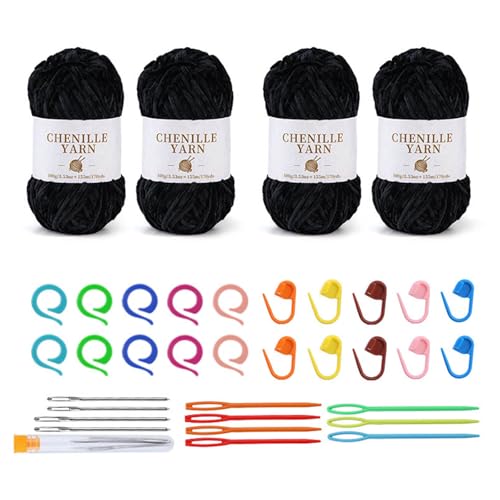 Thewasc 4PCS Baumwollhäkchengarn Mit Strick Accecsories Für Anfänger Weiche Babydecke Garn Zum Häkeln Von Deckenpullover Thewasc 4PCS Baumwollhäkchengarn Mit Strick Accecsories Für Anfänger Weiche Babydecke Garn Zum Häkeln Von Deckenpullover von Thewasc