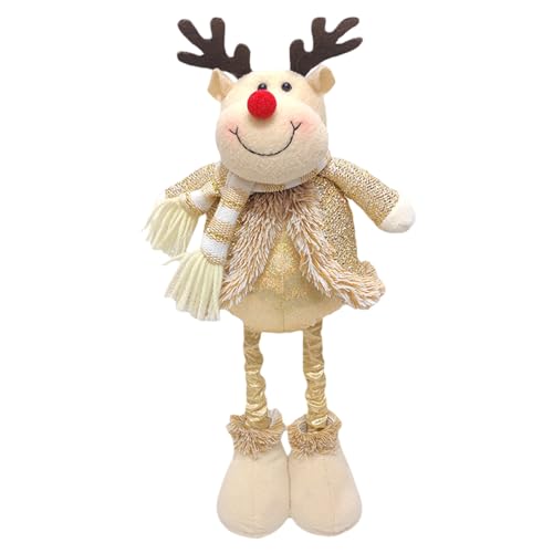 Thewasc Goldene Weihnachtsfigur, dehnbar, stehend, Spielzeug für Ferienhäuser, Dekorationen und Festival-Partys, platzsparende Weihnachtsdekoration von Thewasc