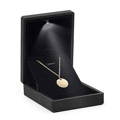 Thewasc Luxus-Box, quadratisch, Hochzeitsanhänger für Etui, Schmuckschatulle mit LED-Licht für Antrag, Verlobung, Hochzeit Thewasc Luxus-Box, quadratisch, Hochzeitsanhänger für Etui, Schmuckschatulle mit LED-Licht für Antrag, Verlobung, Hochzeit von Thewasc