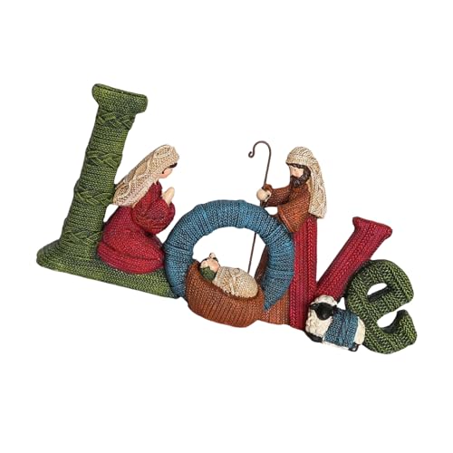 Thewasc Modernes Weihnachtskrippenfiguren-Set aus Kunstharz, für religiöse Feiern, Heimdekoration, elegantes Display der Heiligen Familie Thewasc Modernes Weihnachtskrippenfiguren-Set aus Kunstharz, für religiöse Feiern, Heimdekoration, elegantes Display der Heiligen Familie von Thewasc