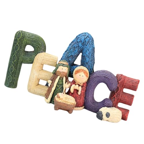 Thewasc Modernes Weihnachtskrippenfiguren-Set aus Kunstharz, für religiöse Feiern, Heimdekoration, elegantes Display der Heiligen Familie Thewasc Modernes Weihnachtskrippenfiguren-Set aus Kunstharz, für religiöse Feiern, Heimdekoration, elegantes Display der Heiligen Familie von Thewasc