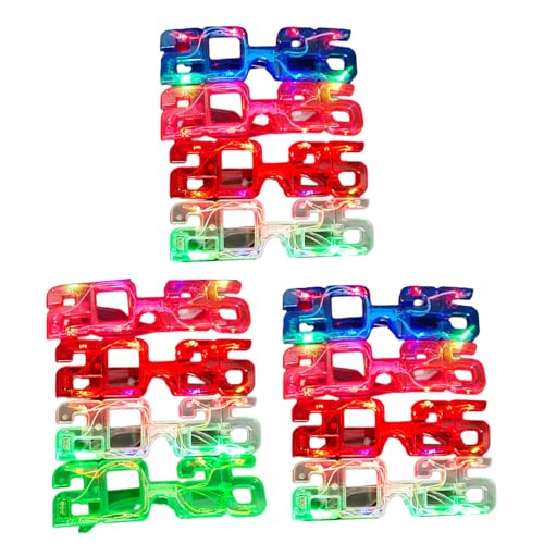 Thewasc Silvesterparty 2025 Brillen Requisiten Brillen Silvester Feier Brille für Erwachsene Kinder LED leuchtende Brillen 12 Stück Thewasc Silvesterparty 2025 Brillen Requisiten Brillen Silvester Feier Brille für Erwachsene Kinder LED leuchtende Brillen 12 Stück von Thewasc