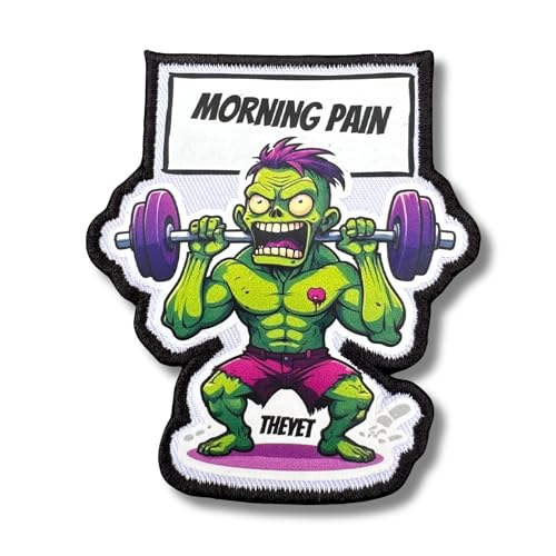 THEYET Aufnäher für CrossFit, bestickt und Magnet für taktische Rucksäcke und Weste, Klettverschluss, Zubehör für Gym und Cross-Training, Airsoft-Rucksack für Herren und Damen (Morning Pain) von Theyet