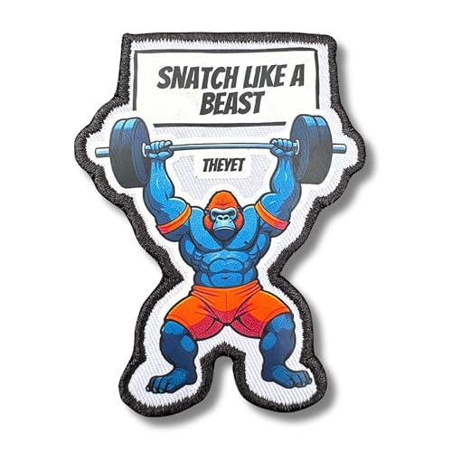 THEYET Klettverschluss CrossFit Stickerei und Magnet für Militärrucksack und Weste | Gym und Cross Training | Airsoft Rucksack Abzeichen für Herren und Damen (Snatch Like a Beast) von Theyet