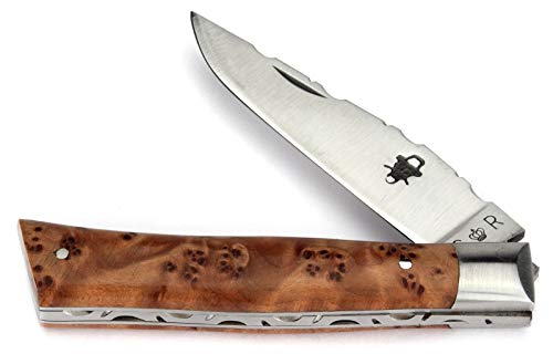 Thiers-Issard Taschenmesser ALPIN 9 cm - Griff Thuja Maserholz - Messer Klinge 8 cm 12C27 Sandvik Stahl von Thiers-Issard