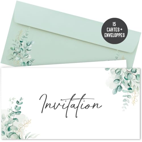 Things of Happiness 15 Einladungskarten mit Umschlägen für Hochzeit, Geburtstag, Taufe | Einladung zur Jugend, Kommunion, Konfirmation | 15 Klappkarten DIN Lang | Eukalyptus Things of Happiness 15 Einladungskarten mit Umschlägen für Hochzeit, Geburtstag, Taufe | Einladung zur Jugend, Kommunion, Konfirmation | 15 Klappkarten DIN Lang | Eukalyptus von Things of Happiness