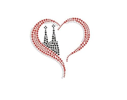 Strass Steine Bügelbilder Applikation verschiedene Motive Köln Karneval Fasching (Dom-Herz 9,8x10cm) von Think Jeck!