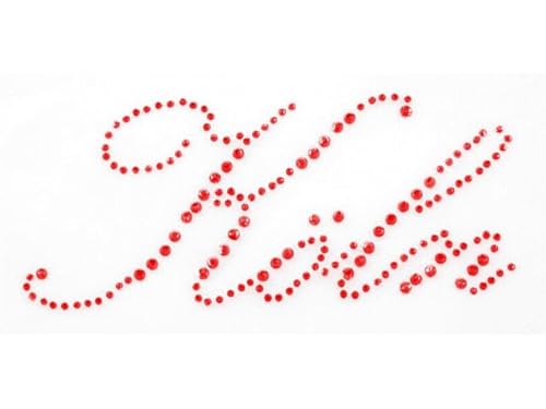 Think Jeck! Bügelbild aus Strass-Steinen, 1 Stück, Buchstabe, Köln Schrift rot 11x5cm, Karneval, Applikation von Think Jeck!