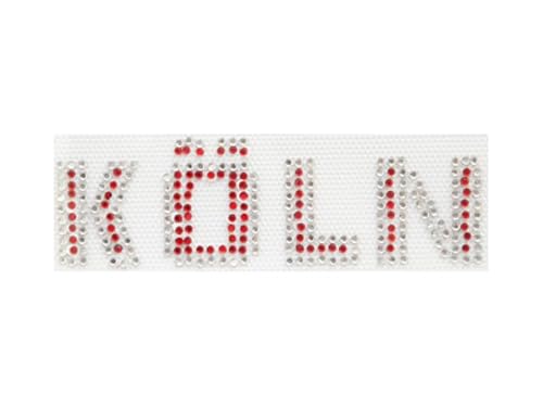 Think Jeck! Bügelbild - Köln rot-silber 10x2,5cm - Karneval Applikation - 1 Stück von Think Jeck!