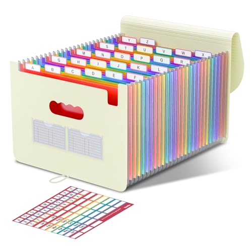 ThinkTex 26 Fächer Dokumentenmappe A4, Ordner A4 Sortiermappe Fächermappe Datei Organizer mit Gummizug und Verschlußknopf, Dokumententasche mit bunten Labeln - Morandi Gelb ThinkTex 26 Fächer Dokumentenmappe A4, Ordner A4 Sortiermappe Fächermappe Datei Organizer mit Gummizug und Verschlußknopf, Dokumententasche mit bunten Labeln - Morandi Gelb von ThinkTex