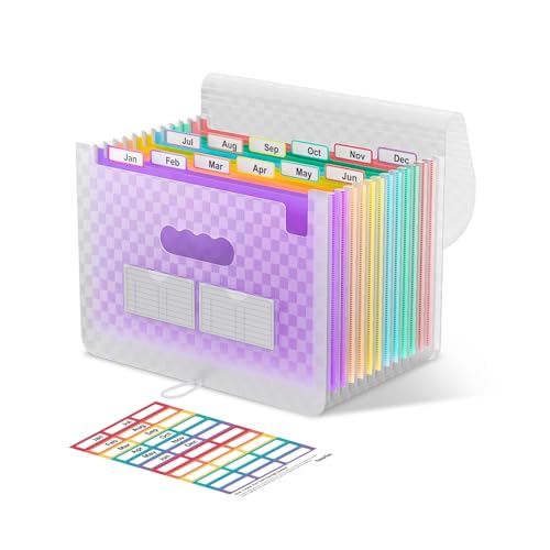 ThinkTex Accordian Aktenordner, 12 Fächer, erweiterbare Aktenordner, tragbarer monatlicher Rechnungsbeleg-Organizer, bunte Registerkarten, A4-Größe – Orange ThinkTex Accordian Aktenordner, 12 Fächer, erweiterbare Aktenordner, tragbarer monatlicher Rechnungsbeleg-Organizer, bunte Registerkarten, A4-Größe – Orange von ThinkTex