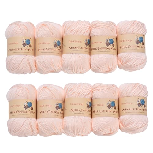 ThinkThings Acrylgarn zum Häkeln – Handstrickgarn – Hautton Garn – Häkelgarn Garn zum Häkeln Bulk – 10 Knäuel 500 g (Hautton), Z001withtools von ThinkThings