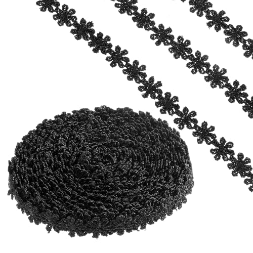 Thinp 12,7 m schwarze Spitzenborte Vintage Spitzenband Baumwolle Nähen Schnürsenkel Elastische Blumenbesatz Häkelspitzen Band für DIY Handwerk Scrapbooking Geschenkverpackung Braut Hochzeit Dekoration Thinp 12,7 m schwarze Spitzenborte Vintage Spitzenband Baumwolle Nähen Schnürsenkel Elastische Blumenbesatz Häkelspitzen Band für DIY Handwerk Scrapbooking Geschenkverpackung Braut Hochzeit Dekoration von Thinp