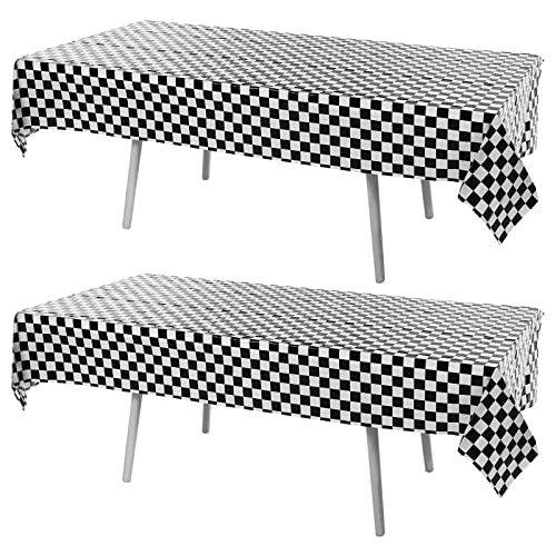 Thinp 2 Stück Schwarz Weiß Karierte Tischdecke,137x274cm Schwarz Karierte Kunststoff-Tischdecke,Rennstrecke Tischdecken Tischdecke Racing mit Karierter Flagge Karierte,für Rennwagen Party Dekorationen Thinp 2 Stück Schwarz Weiß Karierte Tischdecke,137x274cm Schwarz Karierte Kunststoff-Tischdecke,Rennstrecke Tischdecken Tischdecke Racing mit Karierter Flagge Karierte,für Rennwagen Party Dekorationen von Thinp