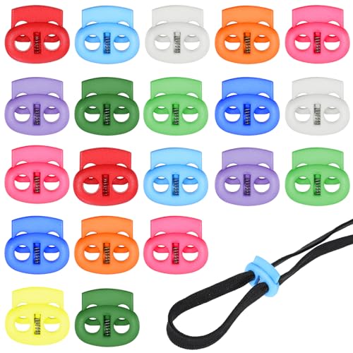 Thinp 20Stück 2-Loch Kordel Stopper,Kordelklemme 2 Loch aus Kunststoff,Bunte Schnurstopper,Zugkordel Stopper für bis Ø 5mm Kordeln,Kordelstopper,Gummikordel Stopper,Schnur Rutsche,Federschnurschlösser Thinp 20Stück 2-Loch Kordel Stopper,Kordelklemme 2 Loch aus Kunststoff,Bunte Schnurstopper,Zugkordel Stopper für bis Ø 5mm Kordeln,Kordelstopper,Gummikordel Stopper,Schnur Rutsche,Federschnurschlösser von Thinp