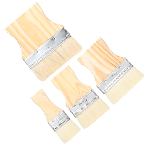 Thinp Flachpinsel, breiter Pinsel, große Acryl-Pinsel, 6,2 cm, 10,2 cm, 10,2 cm, 12,7 cm, mit Pappelgriff, flacher Paddel-Kunstpinsel, Wollpinsel, flacher Pinsel für Öl- und Acrylfarben, 4 Stück Thinp Flachpinsel, breiter Pinsel, große Acryl-Pinsel, 6,2 cm, 10,2 cm, 10,2 cm, 12,7 cm, mit Pappelgriff, flacher Paddel-Kunstpinsel, Wollpinsel, flacher Pinsel für Öl- und Acrylfarben, 4 Stück von Thinp