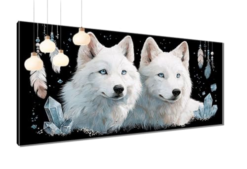 Diamond Painting Erwachsene Wolf, Diamant Painting Bilder Feder, DIY Cross Stickerei Malerei Kits, Runden Full Drill Mosaikherstellung Bastelset Erwachsene für Wand Dekor Geschenke 60x120 cm T3-1156 Diamond Painting Erwachsene Wolf, Diamant Painting Bilder Feder, DIY Cross Stickerei Malerei Kits, Runden Full Drill Mosaikherstellung Bastelset Erwachsene für Wand Dekor Geschenke 60x120 cm T3-1156 von Thooaixy