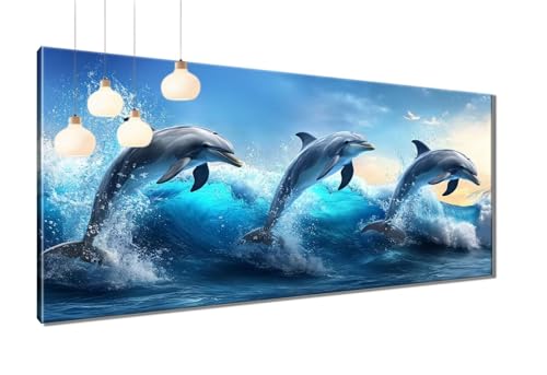 Diamond Painting XXL 60x120 cm, 5D Diamant Painting Bilder Delphin Diamant Malerei Cross Stitch Stickerei Bastelset Erwachsene, DIY Meer Diamond-Painting Erwachsene mit Zubehör für Wanddeko T3-1143 Diamond Painting XXL 60x120 cm, 5D Diamant Painting Bilder Delphin Diamant Malerei Cross Stitch Stickerei Bastelset Erwachsene, DIY Meer Diamond-Painting Erwachsene mit Zubehör für Wanddeko T3-1143 von Thooaixy