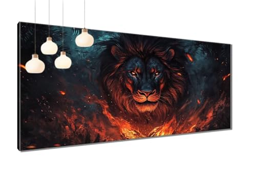 Diamond Painting XXL 80x220 cm, Diamant Painting Bilder Löwe Diamant Malerei Cross Stitch Stickerei Bastelset Erwachsene, DIY Tier Diamond-Painting Erwachsene mit Zubehör für Wanddeko Zuhause T3-125 von Thooaixy
