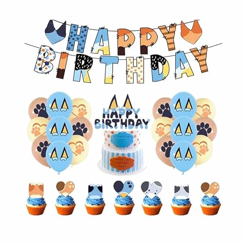 Geburtstag Dekorationen Blue Dog Luftballons Ballons Party Banner Dekoration für Dog Party Deko von Thotiy