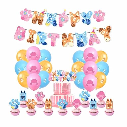 Luftballons Blue Dog Geburtstag Dekorationen Alles Gute Zum Geburtstag Banner für Dog Themed Balloons Party Geburtstagdeko von Thotiy