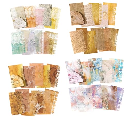 120-teiliges Vintage-Scrapbook-Papier-Tagebuch-, Scrapbooking-Zubehör-Set, Retro-Papier-Set für Junk-Tagebuch, Journaling, ästhetisches, dekoratives Bastelset für Teenager und Erwachsene von Thrcat