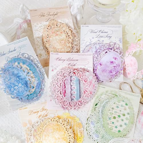 60 Blatt Spitzenrand Blumen Scrapbook Papier Vintage Dekoratives Papier Scrapbooking Zubehör für Briefschreiben Hintergrund Schreibwaren Ephemera für Junk Journaling Verzierungen Planer Bullet von Thrcat