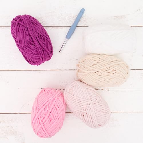 ThreadArt Chenille-Garn-Set zum Häkeln, Stricken, Amigurumi, superweiches Plüsch-Samtgarn – rosa Blütenfarben – Packung mit 5 Knäueln – 50 g, 60 Yds #5 flauschige Knäuel – Plüschgarn ThreadArt Chenille-Garn-Set zum Häkeln, Stricken, Amigurumi, superweiches Plüsch-Samtgarn – rosa Blütenfarben – Packung mit 5 Knäueln – 50 g, 60 Yds #5 flauschige Knäuel – Plüschgarn von Threadart