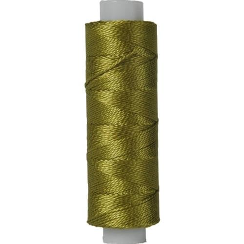 Threadart Perlgarn aus Baumwolle, 75 m Spulen, Größe 8, Perlbaumwolle für Freundschaftsarmbänder, Häkeln, Kreuzstich, Nadelspitze, Handstickerei, Moosgrün, Farbe 581 von Threadart