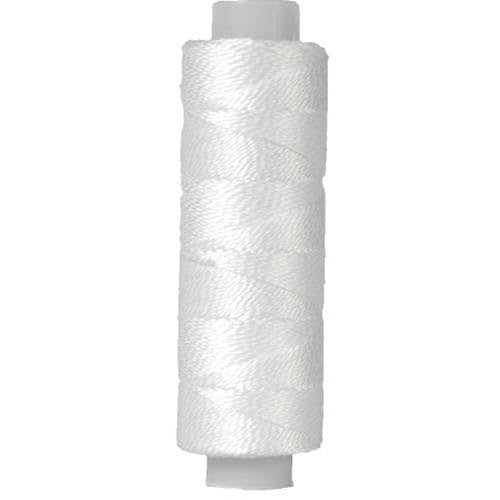 Threadart Perlgarn aus Baumwolle, 75 m Spulen, Größe 8, Perlbaumwolle für Freundschaftsarmbänder, Häkeln, Kreuzstich, Nadelspitze, Handstickerei, Weiß, 75 m von Threadart