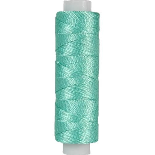 Threadart Perlgarn aus Baumwolle, 75 m Spulen, Größe 8, Perlen-Baumwolle für Freundschaftsarmbänder, Häkeln, Kreuzstich, Nadelspitze, Handstickerei, MED Seegreen, Farbe 959 von Threadart