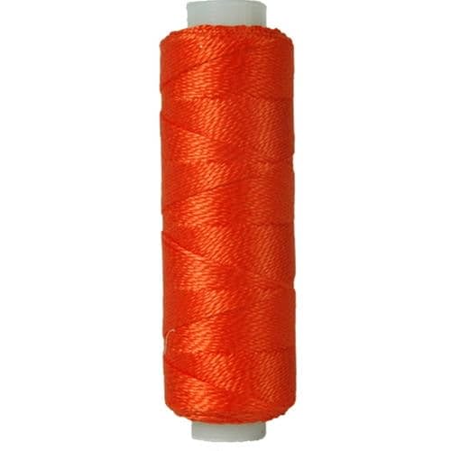 Threadart Perlgarn aus Baumwolle, 75 m Spulen, Größe 8, Perlen-Baumwolle für Freundschaftsarmbänder, Häkeln, Kreuzstich, Nadelspitze, Handstickerei, Orange, Farbe 608 von Threadart