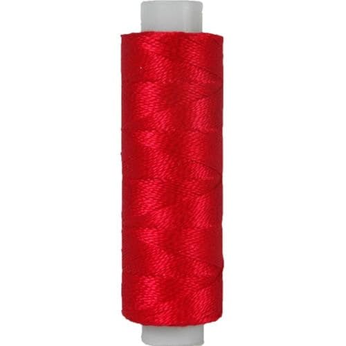 Threadart Perlgarn aus Baumwolle, 75 m Spulen, Größe 8, Perlen-Baumwolle für Freundschaftsarmbänder, Häkeln, Kreuzstich, Nadelspitze, Handstickerei, Rot, Farbe 321 von Threadart