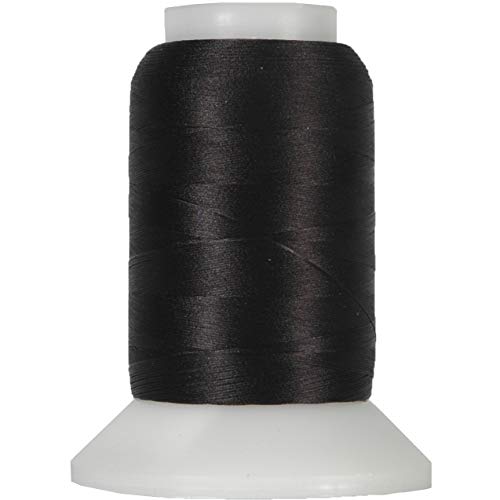 Threadart Wooly Nylonfaden, Nähgarn, dehnbar, 1000 m Spulen, Schwarz von Threadart
