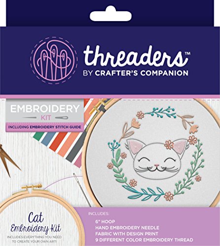 Threaders TH-1296 Stickerei-Kit Hallo Baumwolle 18.5 x 16 x 2 cm Mehr-Multi, Cotton, Multicoloured von Threaders