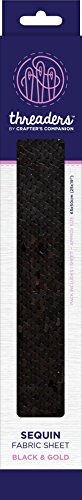Threaders TH-1387 Paillettenstoff Schwarzes Ein Blatt-Black & Gold, One Sheet Threaders TH-1387 Paillettenstoff Schwarzes Ein Blatt-Black & Gold, One Sheet von Threaders