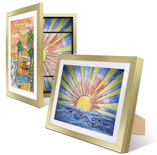 2 x Kunstrahmen für Kinder, austauschbar, 25,4 x 32,5 cm breit, Staffeleien, 2 Matten passend für 22,9 x 30,5 cm, A4, 21,6 x 28,9 cm, Kinder-Kunstrahmen für Kinder, Kunstwerke mit Aufbewahrung 2 x Kunstrahmen für Kinder, austauschbar, 25,4 x 32,5 cm breit, Staffeleien, 2 Matten passend für 22,9 x 30,5 cm, A4, 21,6 x 28,9 cm, Kinder-Kunstrahmen für Kinder, Kunstwerke mit Aufbewahrung von Three Orchids