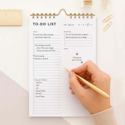 ThreeKin The Clean Agenda To-Do-Listenplaner – Täglicher Abreiß-Notizblock (50 Blatt, 15,2 x 22,9 cm) für maximale Produktivität – für Arbeit, Schule & Zuhause – Damenmarke aus den USA von ThreeKin Collective