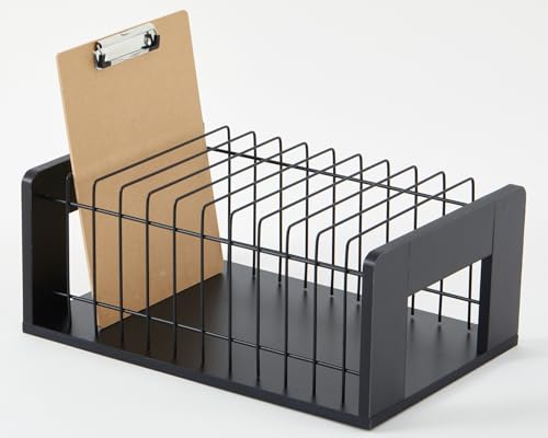 Threehoney Vertikaler Klemmbrett-Halter, 12 Schlitze, Bambus und Metall, Klemmbrett-Organizer, Aufbewahrungsständer, Schreibtisch-Akten-Organizer, Aufbewahrungsregal für Zuhause, Büro, Klassenzimmer Threehoney Vertikaler Klemmbrett-Halter, 12 Schlitze, Bambus und Metall, Klemmbrett-Organizer, Aufbewahrungsständer, Schreibtisch-Akten-Organizer, Aufbewahrungsregal für Zuhause, Büro, Klassenzimmer von Threehoney