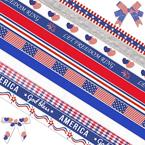 12 Rollen patriotische Bänder, 0.95 cm patriotische Sternstreifen, Ripsbänder, rot, weiß, blau, feste Bänder für 4. Juli, amerikanische Flagge, Unabhängigkeitstag, Verpackung, Bastelbänder 12 Rollen patriotische Bänder, 0.95 cm patriotische Sternstreifen, Ripsbänder, rot, weiß, blau, feste Bänder für 4. Juli, amerikanische Flagge, Unabhängigkeitstag, Verpackung, Bastelbänder von Threetols