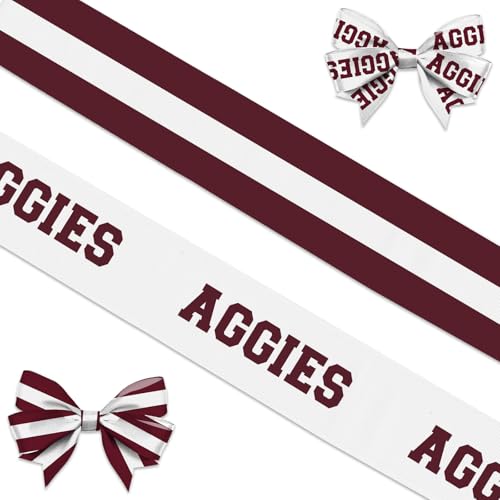 Threetols 2 Rollen 9,1 m Aggies-Bänder, 1,2 cm weißes, burgunderrotes gestreiftes Ripsband, Abschlussband, Bastelband für Abschlussfeier, Texas-Dekoration und Themenparty-Dekorationen Threetols 2 Rollen 9,1 m Aggies-Bänder, 1,2 cm weißes, burgunderrotes gestreiftes Ripsband, Abschlussband, Bastelband für Abschlussfeier, Texas-Dekoration und Themenparty-Dekorationen von Threetols