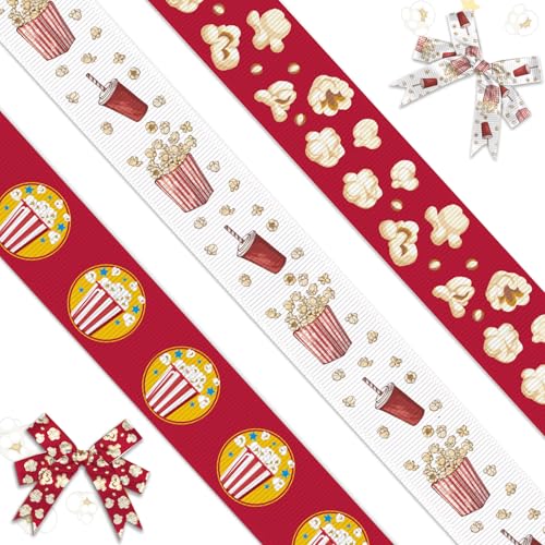 Threetols 3 Rollen 12,7 m Popcorn-Bänder, 1,9 cm rot-weiß bedrucktes Ripsband, Snacks, Themenverpackung, Bastelbänder für Schule, Klassenzimmer, Popcorn-Mottoparty-Dekoration Threetols 3 Rollen 12,7 m Popcorn-Bänder, 1,9 cm rot-weiß bedrucktes Ripsband, Snacks, Themenverpackung, Bastelbänder für Schule, Klassenzimmer, Popcorn-Mottoparty-Dekoration von Threetols