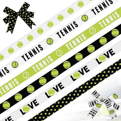 Threetols 6 Rollen 18 Yards Tennisbänder, 0,95 cm, schwarz-grüne Punkte, Ripsbänder, Sport-Bänder, Wickelbänder, Bastelbänder für Sport-Team-Dekoration und Themenparty-Dekorationen Threetols 6 Rollen 18 Yards Tennisbänder, 0,95 cm, schwarz-grüne Punkte, Ripsbänder, Sport-Bänder, Wickelbänder, Bastelbänder für Sport-Team-Dekoration und Themenparty-Dekorationen von Threetols