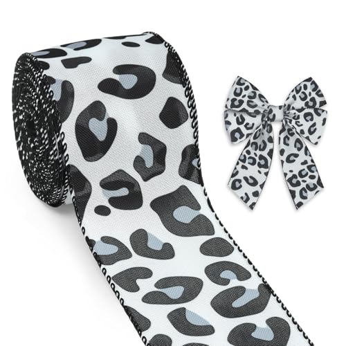 Threetols Bänder mit Drahtrand, Leopardenmuster, 6,3 cm, 9,1 m, natürliches Grau, Dekor, Wickelband, Tierdruck, Jute, Stoff, Bastelband für Weihnachten, Urlaub, Basteln, Kranz, Schleife, Dekoration Threetols Bänder mit Drahtrand, Leopardenmuster, 6,3 cm, 9,1 m, natürliches Grau, Dekor, Wickelband, Tierdruck, Jute, Stoff, Bastelband für Weihnachten, Urlaub, Basteln, Kranz, Schleife, Dekoration von Threetols